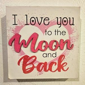 POTTERY BARN HANGING WALL ART DECOR"I LOVE ❤️ YOU TO THE MOON 🌙 & BACK!"